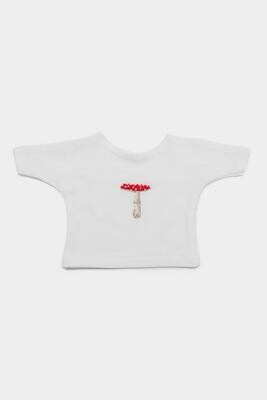 TShirt Weiss Fliegenpilz fuer 40 cm Philomena Kloss Weißes T-Shirt mit gesticktem Fliegenpilz für Philomena Kloss Bären