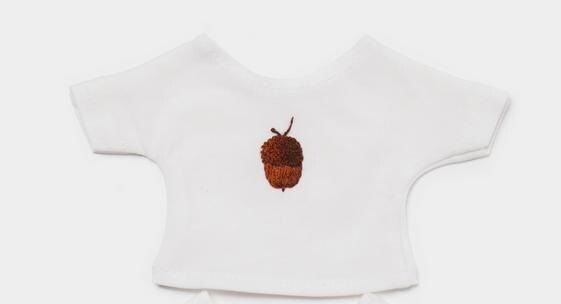 TShirt Weiss Eichel 23 cm Philomena Kloss Weißes T-Shirt mit Eichel Stickerei