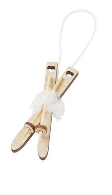 Miniatur Ski aus Holz für die Wichteltür Miniatur Ski