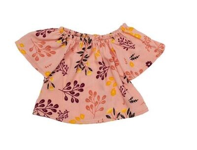 Bluse Olivia Pink fuer 40 cm Philomena Kloss Baeren Baumwollbluse Rosa für Bären mit Blumenmuster
