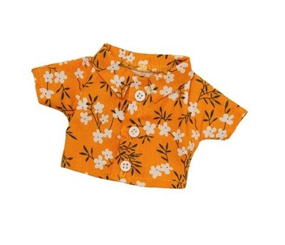 Kleines orange Hemd mit Blumen (für 23 cm Bären)
