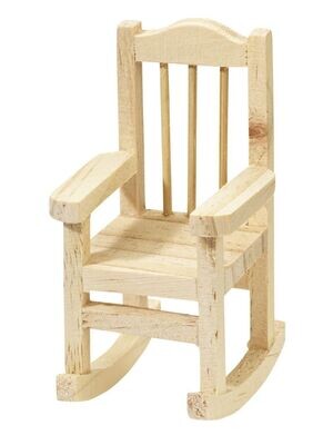 Kleiner Holzschaukelstuhl für die Wichteltür Miniatur Holzschaukelstuhl