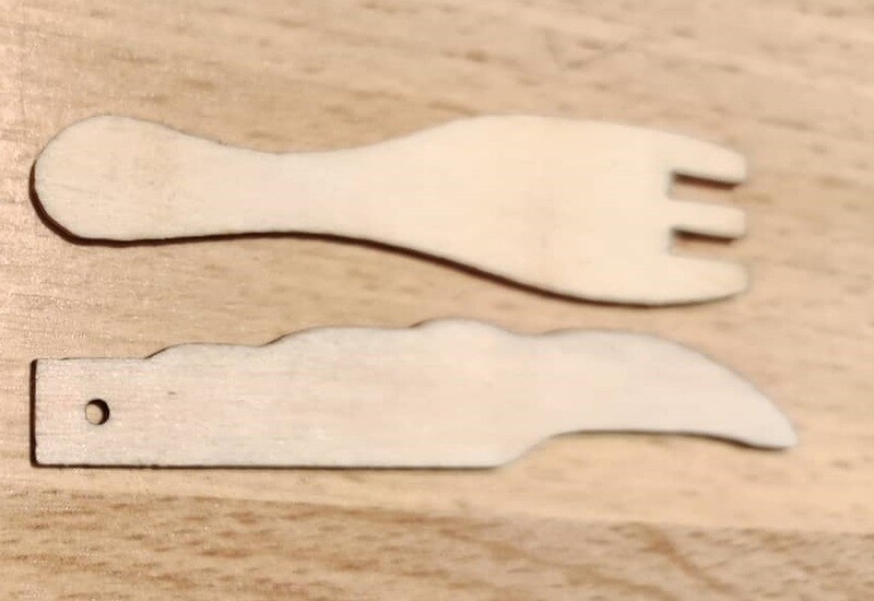 Miniatur Besteck aus Holz