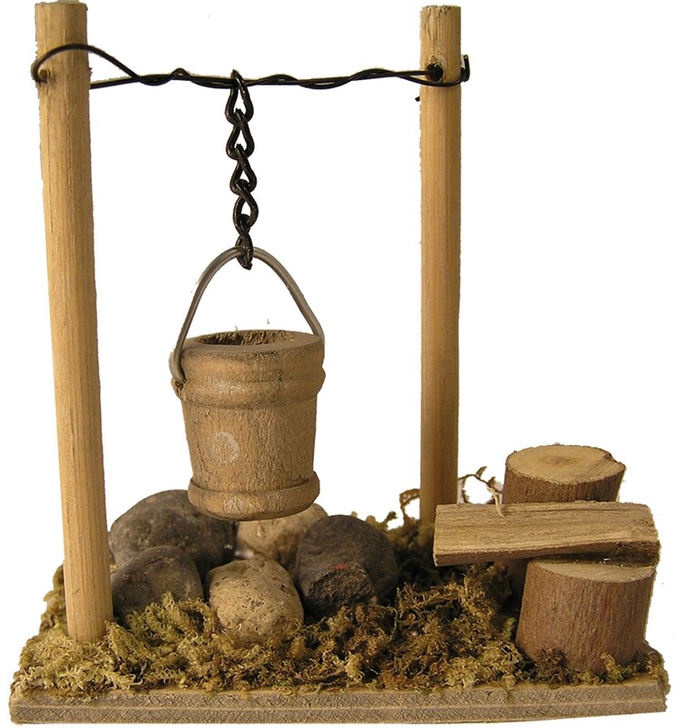 Kleines Lagerfeuer mit Kübel für die Wichteltür Miniatur Lagerfeuer mit Kübel