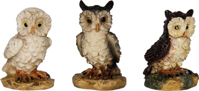 Handbemalte kleine Eulen als Miniatur für die Wichtelwelt 3 Miniatur Eulen