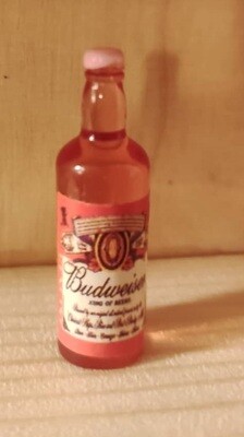 Miniatur Bierflasche Miniatur-Bierflasche, 3,5 cm, für Wichteltüren, Miniaturhäuser oder Feenwelten, rot.