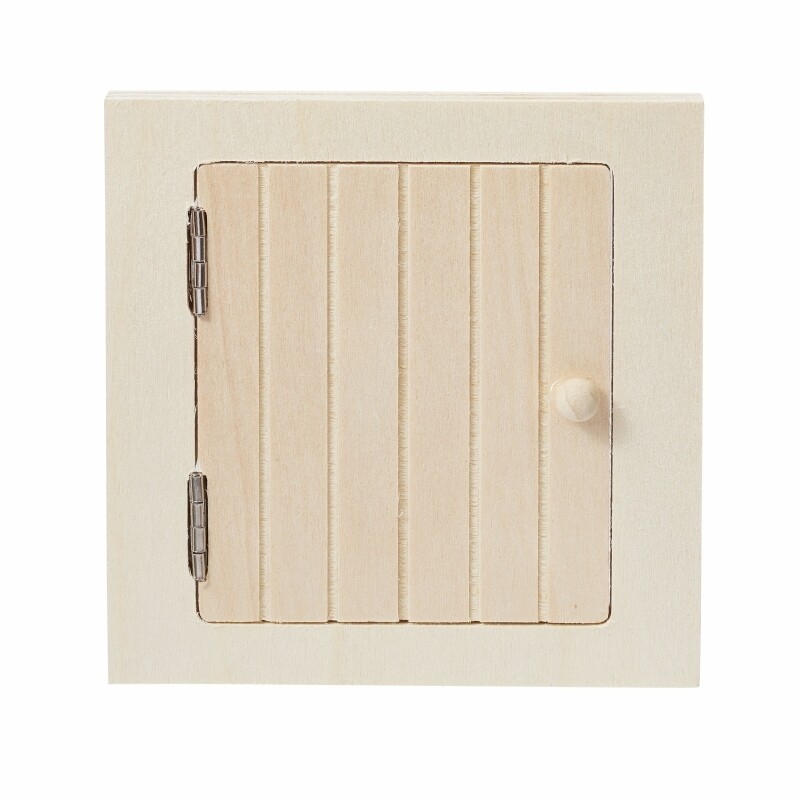 Miniatur-Dachluke aus Holz, 10×10 cm, naturfarben, quadratisch, für Wichteltüren, Feen- und Zwergenhäuser.