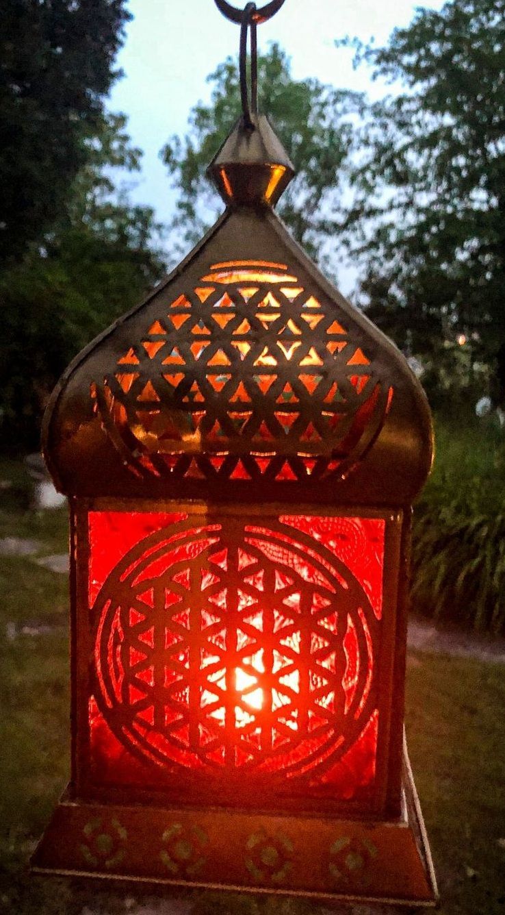 Orientalisches Licht Blume des Lebens Messing Antique