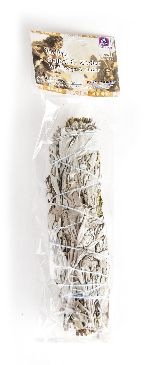 Weisser Salbei Zeder Smudge. Kraeuterbuendel