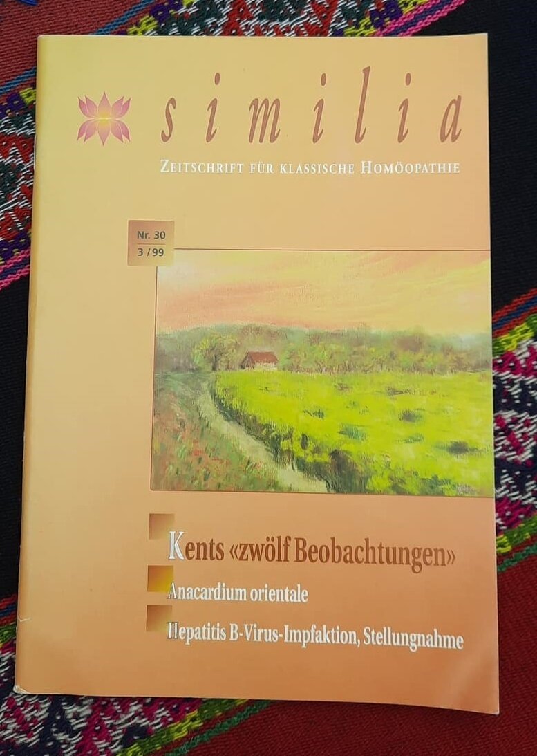 Similia Zeitschrift für Klassische Homöopathie 30 1-1999 Similia Zeitschrift für Klassische Homöopathie 30 1-1999