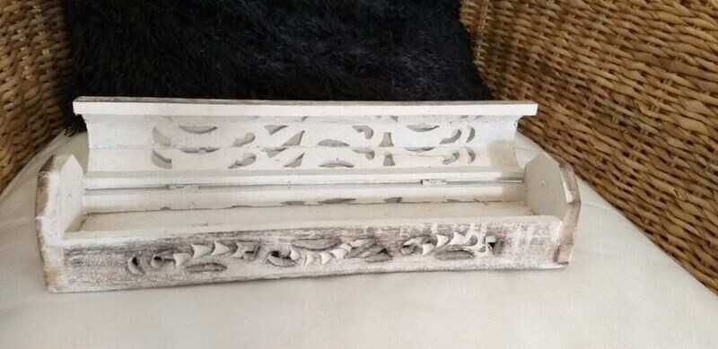 Blumenvilla Holzhalter mit Vorratsbox weiss
