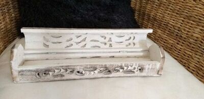 Blumenvilla Holzhalter mit Vorratsbox weiss