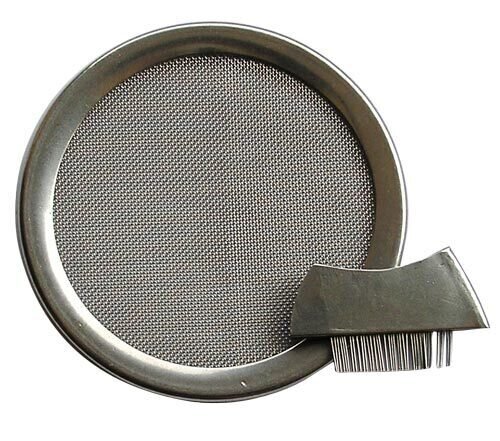 Edelstahl Raeuchersieb 6 cm mit Buerstchen