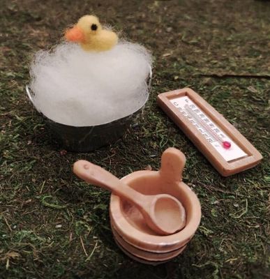 Miniatur Filzente Metallwanne Sauna Zubehör Wichteltür Miniatur Filzente Metallwanne Sauna Zubehör Wichteltür