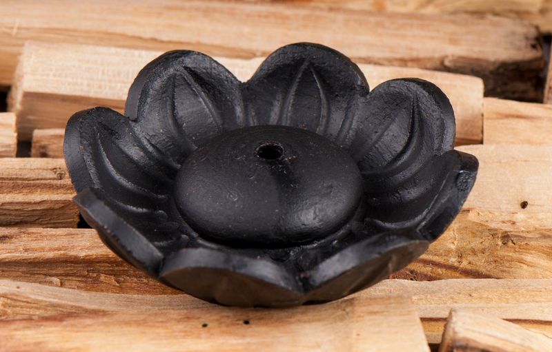 Schwarzer Lotushalter Ton Räucherstäbchen Schwarzer Lotushalter Ton Räucherstäbchen