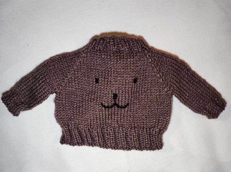 Gestrickter Pullover mit Gesicht fuer 40 cm Philomena Kloss Baeren Gestrickter Pullover mit Gesicht fuer 40 cm Philomena Kloss Baeren
