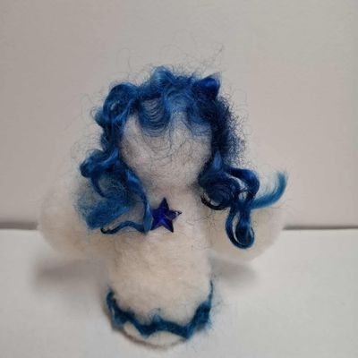 Gefilzter Engel Blue Star Nadelfilz Gefilzter Engel Blue Star Nadelfilz