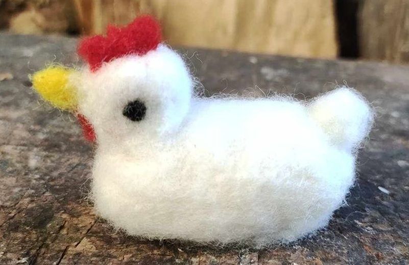 Miniatur Huhn gefilzt Miniatur Huhn gefilzt