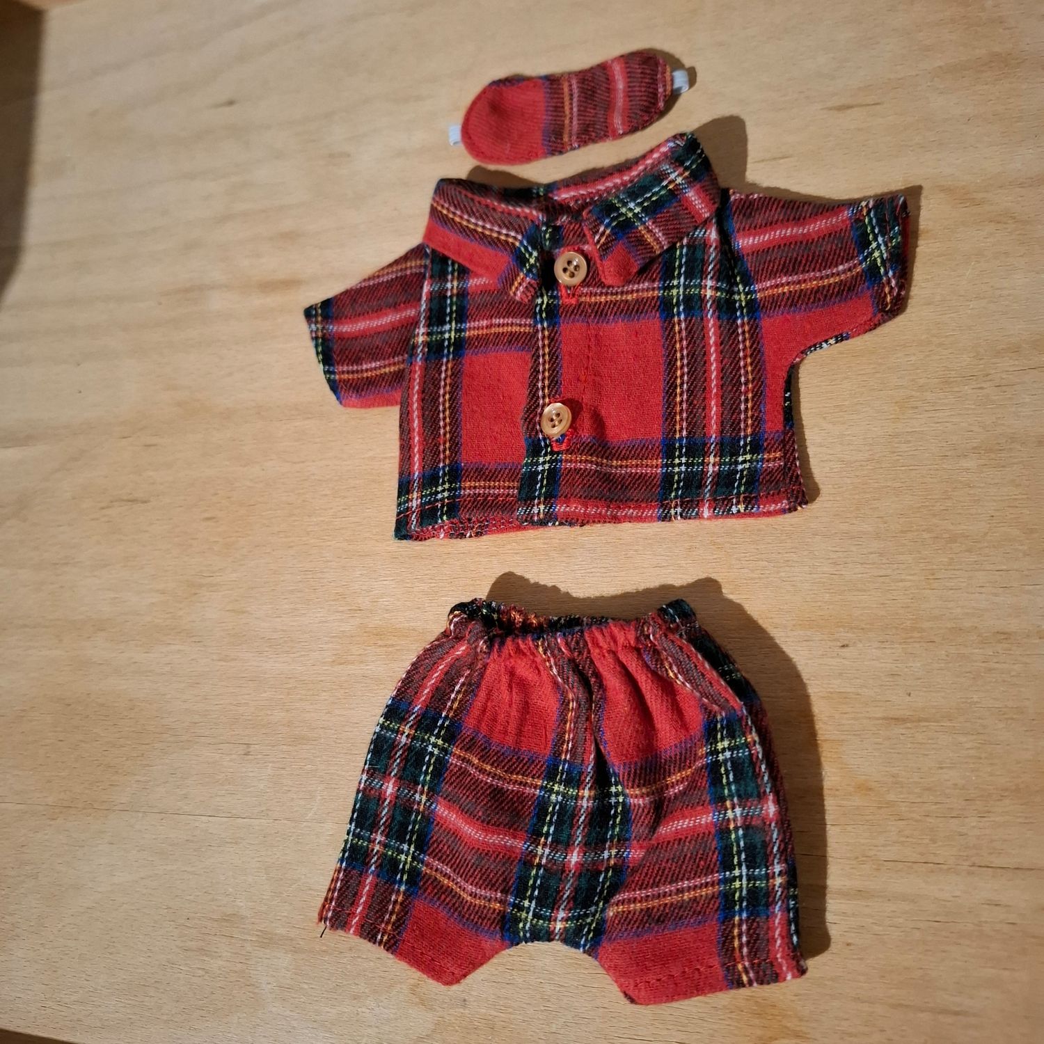 Kleiner Pyjama Rot kariert für 23 cm Bären Kleiner Pyjama Rot kariert für 23 cm Bären