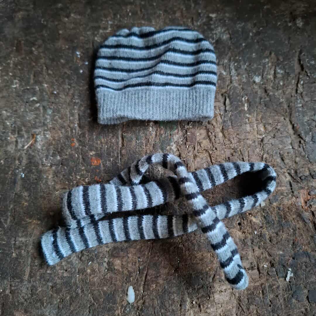 Vintage Baeren Muetze mit Schal Vintage Baeren Muetze mit Schal