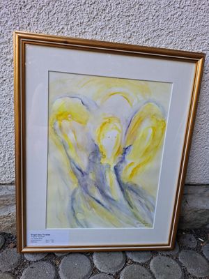 Engel des Trostes Aquarell gerahmt