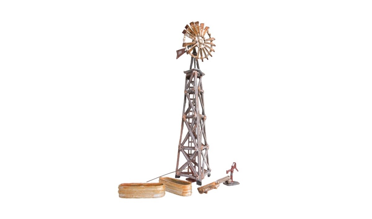 Old Windmill -- Assembled - 3-3/8 x 2-3/16"  8.6 x 5.6cm