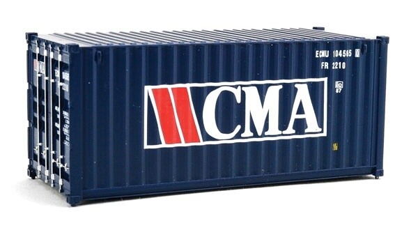 20' Corrugated Container - Assembled -- CMA (blue, white, red)