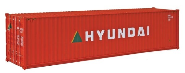 40' Hi Cube Corrugated Side Container - Assembled -- Hyundai (orange, white, green, yellow)
