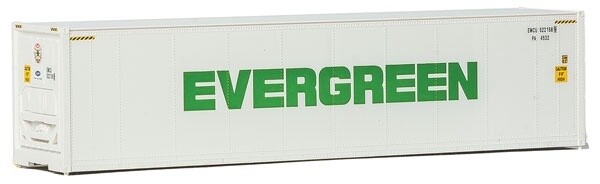 40' Hi-Cube Smooth-Side Reefer Container - Assembled -- Evergreen (white, green)
