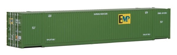 53&#39; Singamas Corrugated Side Container - Ready to Run -- EMP (green, yellow)