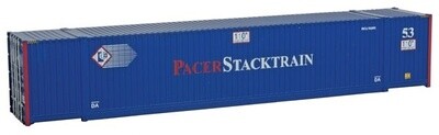 53&#39; Singamas Corrugated Side Container - Ready to Run -- Pacer Stacktrain (blue, white, red)