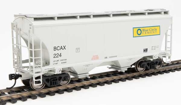 39&#39; Trinity 3281 2-Bay Covered Hopper  Blue Circle Cement #224