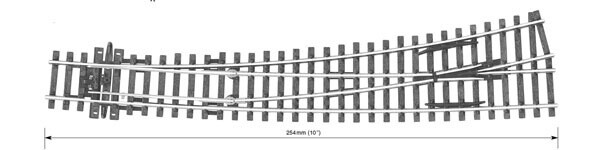 Peko Code 100 Curved Double Radius Turnout - Streamline -- Left Hand, Insulfrog
