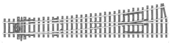 Code 100 Streamline Large Radius Turnout -- Left Hand, Electrofrog