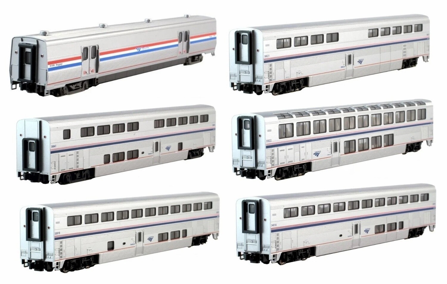 N Amtrak Superliner Phase VI 6-Unit Bookcase Set