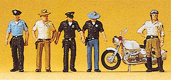 USA Police & Motorcycle -- 5 Officers, 1 Motorcycle