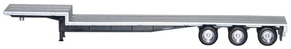 48' 3-Axle Drop-Deck Trailer - Assembled -- Silver w/Chrome Wheels