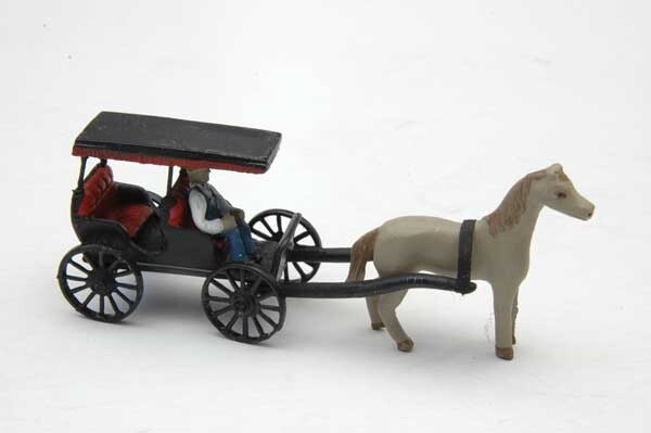 Surrey with Horse and Driver - Kit -- Unpainted Metal Castings