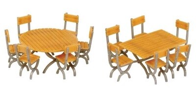 Tables and Chairs - Kit -- One Each Square and Round Tables, 12 Chairs