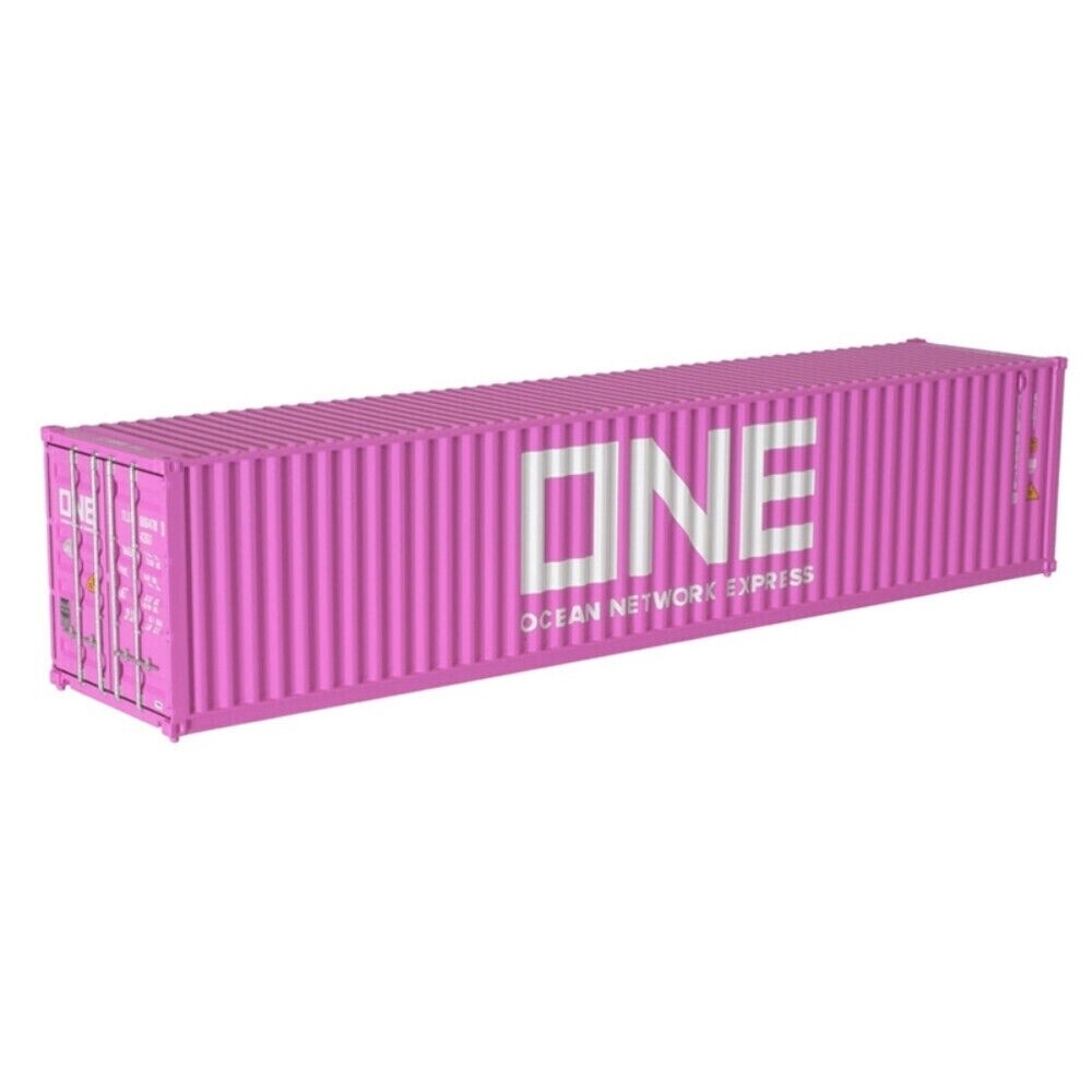 40' Standard-Height Container 3-Pack - Assembled -- Ocean Network Express TLLU Set 2 (pink)