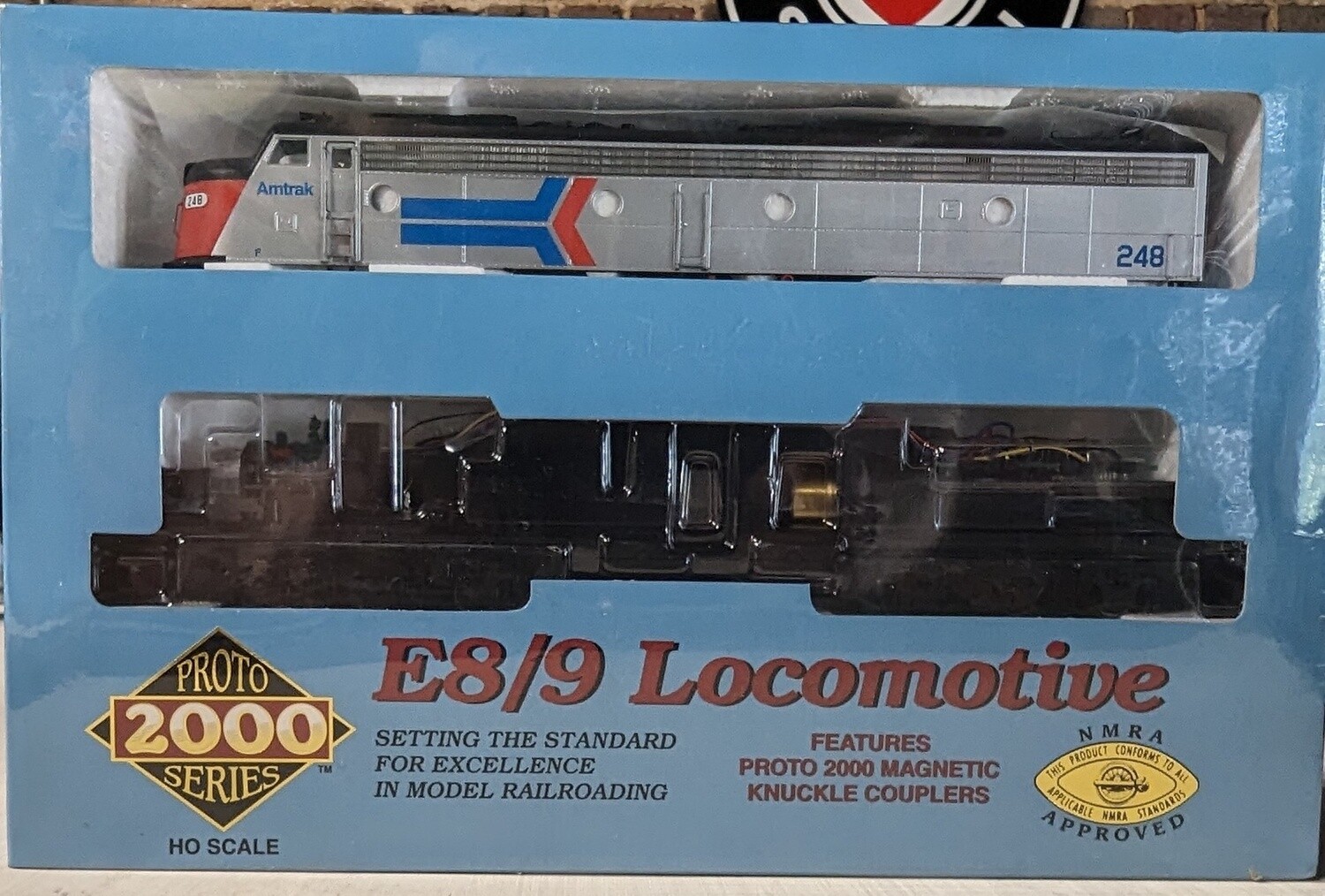 EMD E8/9A-B Set w/Mars Light - Standard DC - PROTO 2000(R) -- Amtrak Phase I #248 & #468 (red, blue, silver)