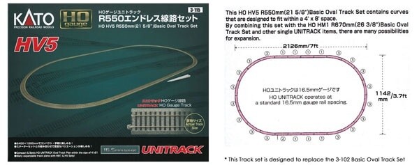 Unitrack Basic Oval Set HV5 -- 84 x 45" 212.6 x 114.2cm