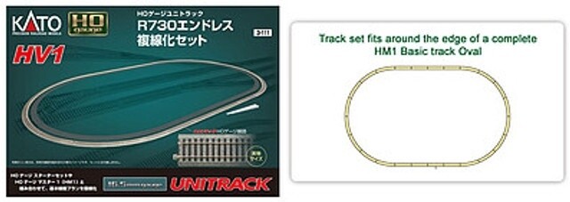 Kato Unitrack HV1 Oval Set -- 28-3/4&quot; 73cm Radius Curves (Outer Loop for HM1 Set #381-3104)