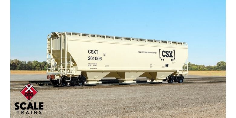 Pre-owned Operator HO Scale Gunderson 5188 Covered Hopper, CSX/Boxcar Logo