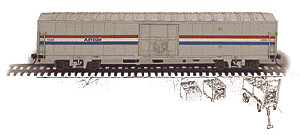 Pre-owned 60&#39; Material Handling Car (MHC) - Single Car Ready to Run -- Amtrak(R) Phase III