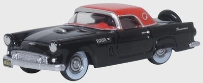 Oxford 1956 Ford Thunderbird - Assembled -- Raven Black, Fiesta Red
