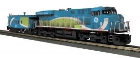 Pre-owned O Gauge RailKing ES44AC Imperial Diesel &amp; Caboose Set With Proto-Sound 3.0