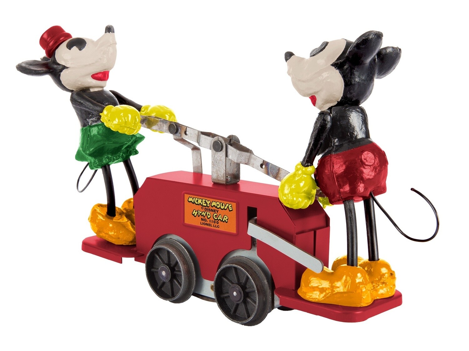 DISNEY'S MICKEY MOUSE AND MINNIE MOUSE HANDCAR - RED