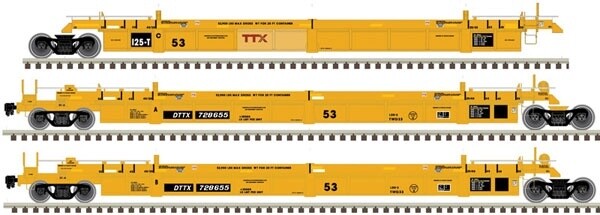 Atlas Thrall 53' 3-Unit Articulated Well Car - Master(R) -- TTX 728016