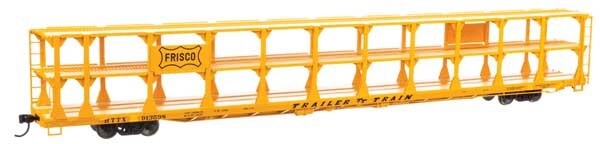 89&#39; Flatcar w/Tri-Level Open Auto Rack - St. Louis - San Francisco Rack Trailer-Train Flatcar #913598